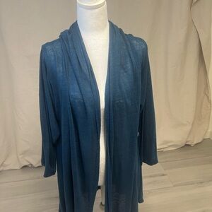 Studio 90 Women's Duster Cardigan Blue Sz XL